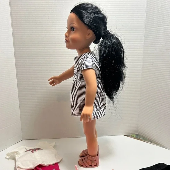 Journey Girls Doll 18" Brown Hair & Eyes Dress Top Pants Skirt Shoes 2 Jackets - Picture 12 of 16